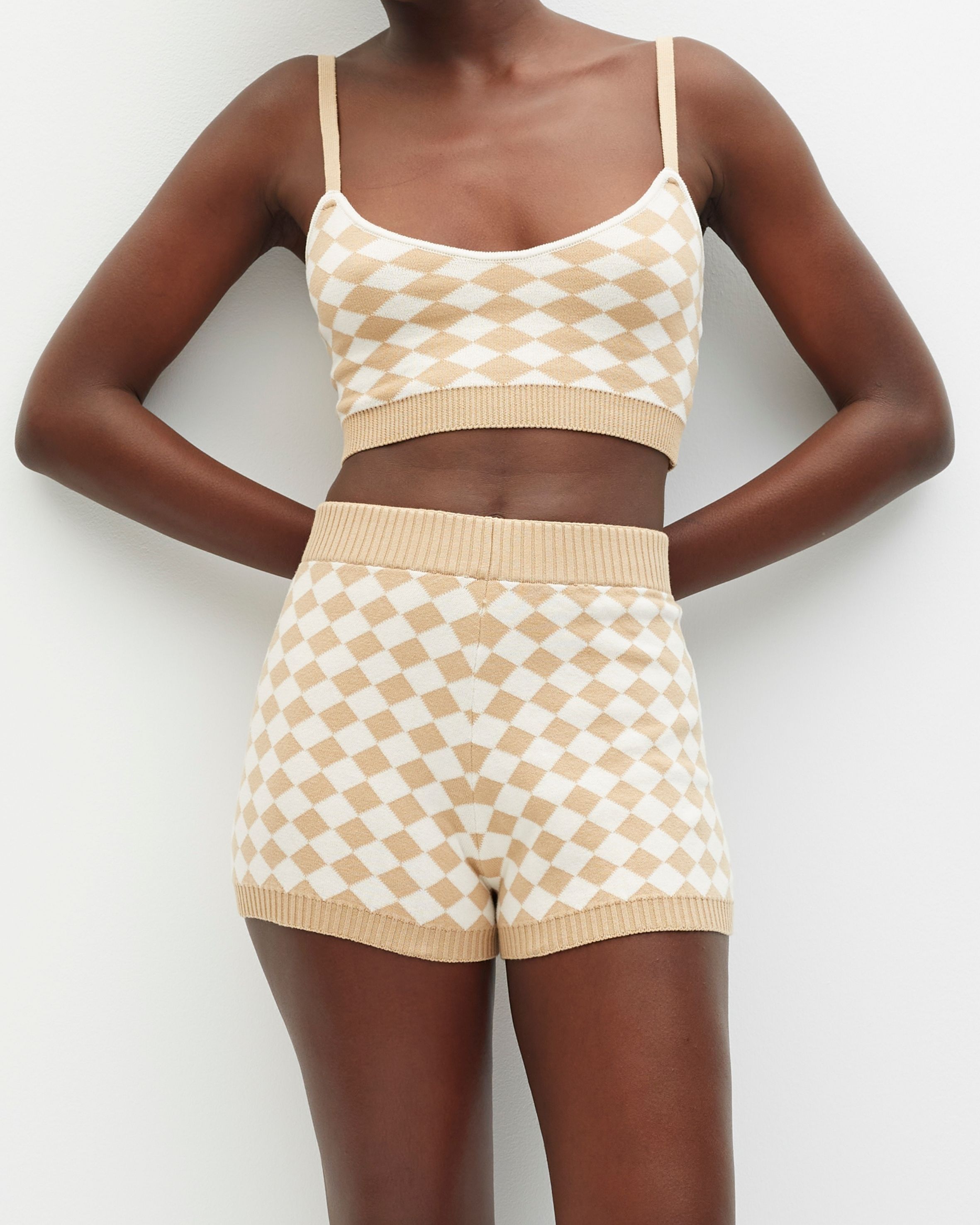 Checkered Sophie Knit Shorts